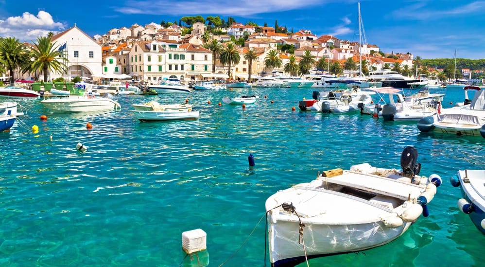 turquoise waterfront of hvar island